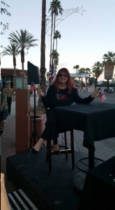 Commentating the P.S. Veteran's Day Parade in front of Alibi Azul, 365 N. Palm Canyon on Nov. 11. GOD BLESS AMERICA!!!