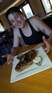 Photo of Chef Kate and the world's best hand cut rib eye